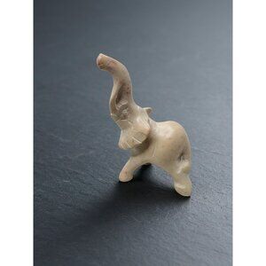 Natural Soapstone Elephant Sculpture - Stone Elephant Carving - Elephant Lover G
